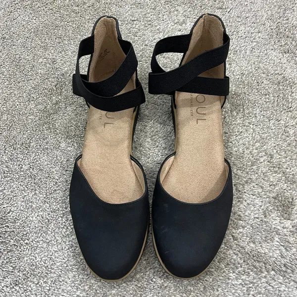 SOUL Naturalizer Size 8 Black Intro Ankle Strap Slip On Sandal - Image 3