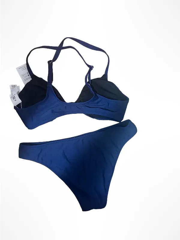 NWT Cupshe Navy Blue Tie-Front Bikini Set - Image 2