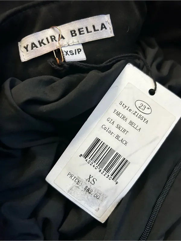 Yakira Bella Black Tiered Gia Skater Skirt XS NWT - Image 7