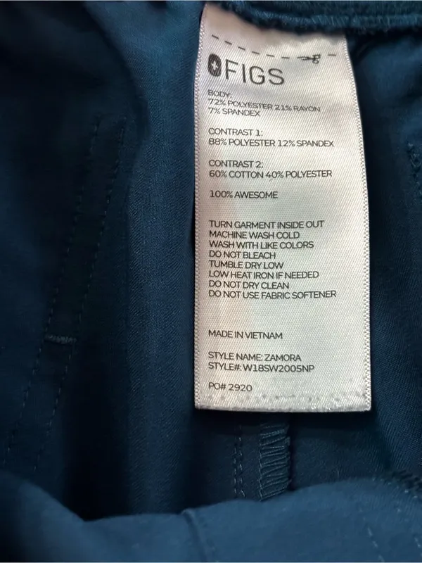 FIGS Zamora Jogger Scrub Pants Women’s Deep Reef Blue Medical Uniform Size S/P - Image 4