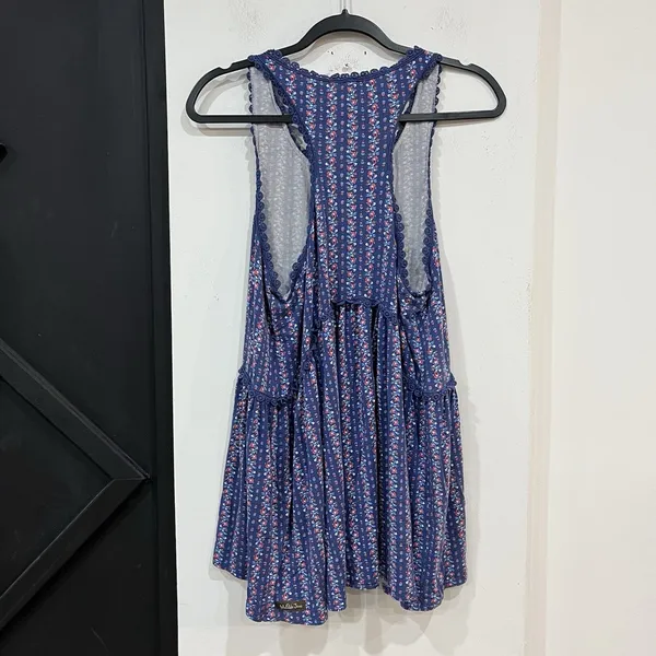 Matilda Jane Blue Floral Beyond The Horizon Racerback Tunic Tank Top Medium - Image 4