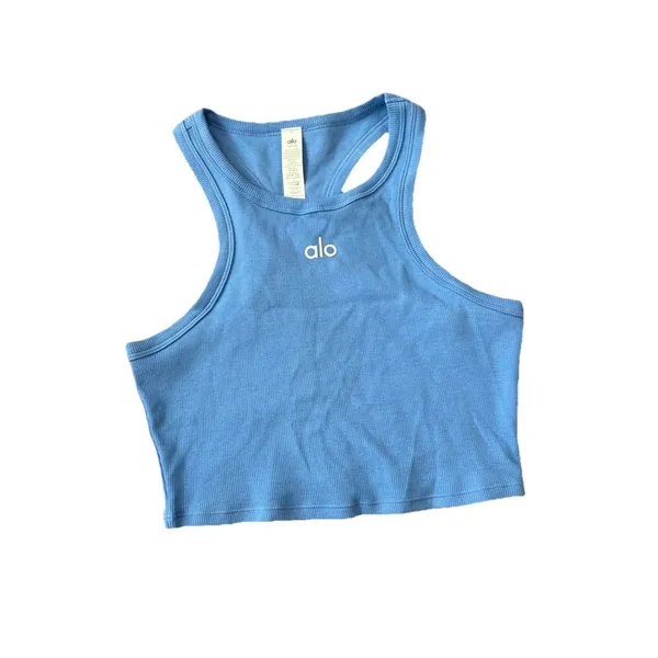 Alo Aspire Tank Crystal Clear Blue White Small Nwot New Sold Out - Image 2