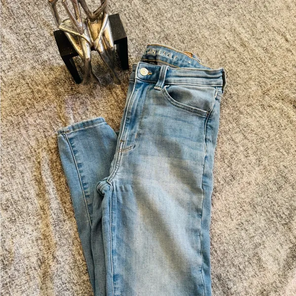 American Eagle Outfitters Light Blue Straight Leg Jeans - Image 5
