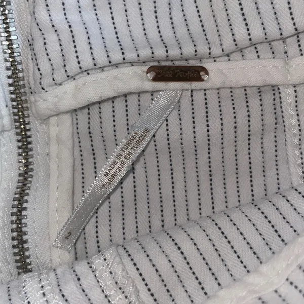 FREE PEOPLE Modern Femme Dotted Stripe Stretch Mini Skirt White Size 2 - Image 3