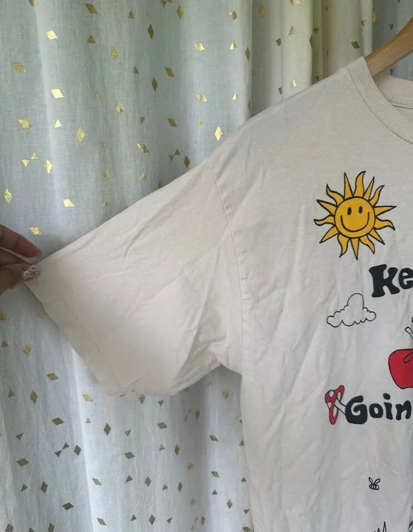 Pacsun 100% Cotton Keep Going Growing Make Waves Crew Neckline Novelty T-Shirt M - Image 5