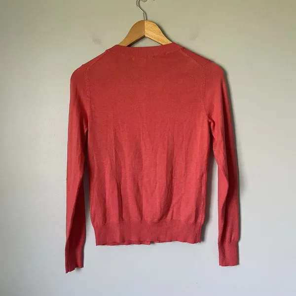 Banana Republic Vintage Silk Blend Knit Cardigan Sweater Peach Pink Size Small - Image 2