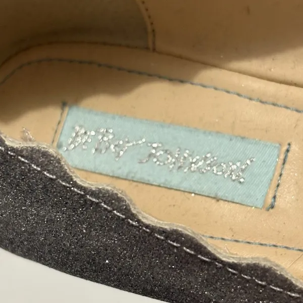 Betsey Johnson SB Dance Glitter Flats Silver Size 9 Blue Sole EUC Bride Wedding - Image 7