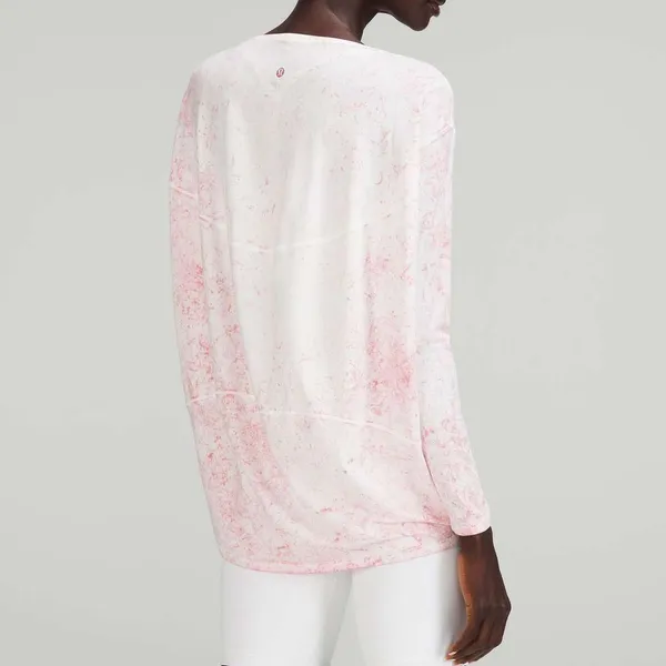 LULULEMON Back in Action Long Sleeve Shirt *Vitasea Pink Peony Brier Rose Size 6 - Image 3