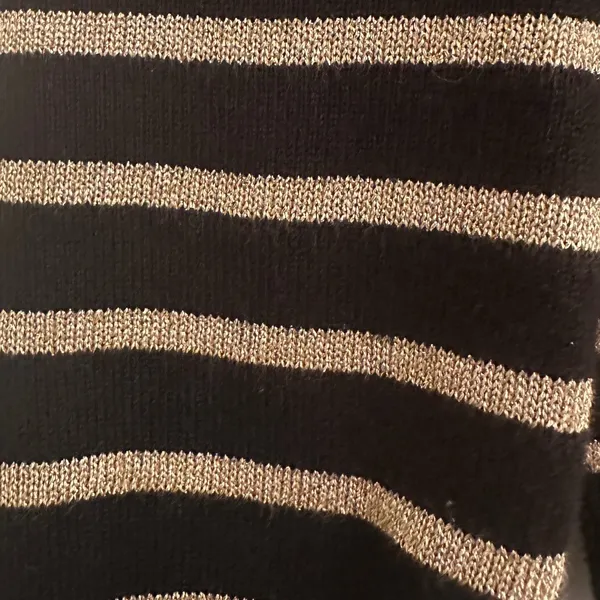 Lauren Ralph Lauren Black Gold Metallic‎ Striped Turtleneck Sweater Womens Sz S - Image 8