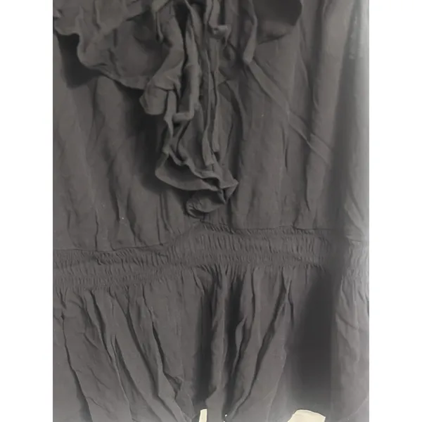 Old Navy Black Off Shoulder Ruffle Top Blouse Womens Medium Tall M - Image 2