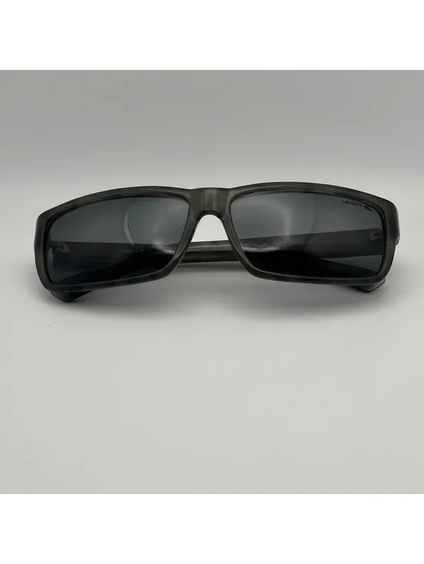 Lacoste Gray Rectangular Sunglasses with Dark Lenses - Image 3