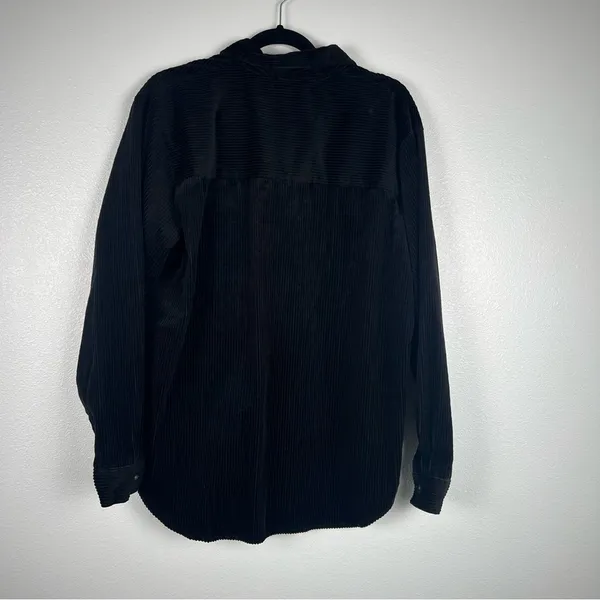 Warner Bros Vintage Corduroy Button Up Shirt Bugs Bunny Looney Tunes‎ Black L - Image 6