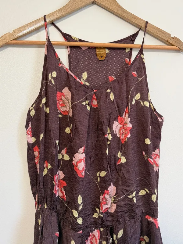 Farm Rio Floral Pink Purple Midi Dress Women’s‎ Size XS SMALL Tropical high low - Image 4