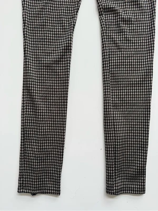 Zara Houndstooth Black/Tan High Rise Skinny Trousers Size Large - Image 3