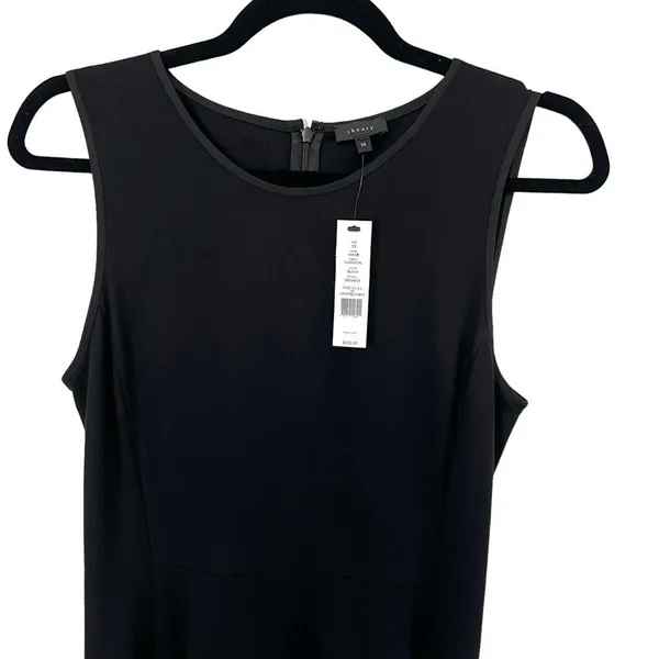 Theory Nikay Black Fit & Flare Mini Dress Size 10 NWT LBD - Image 4