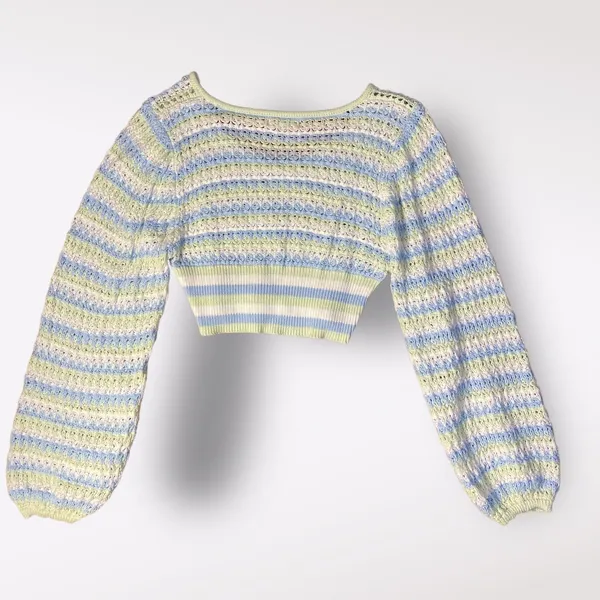 Altar’d State Cropped Briella Knit‎ Striped Sweater Womens Size S - Image 6