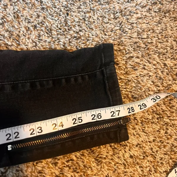 We The Free Bella Moto Mid Rise‎ Skinny Jeans Black Zipper Detail Size 27 - Image 6