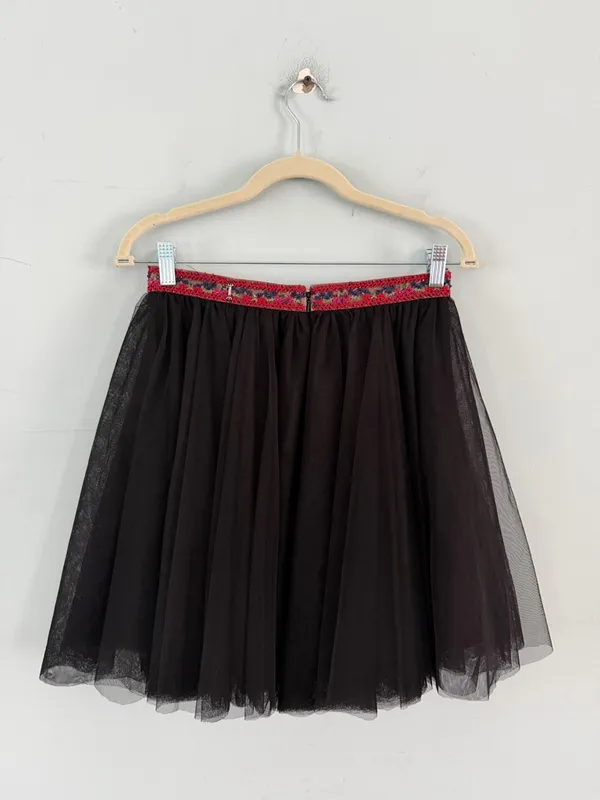 NWT Sherri Hill‎ Vintage Beaded Embroidered Black Tulle Prom Homecoming Skirt - Image 3