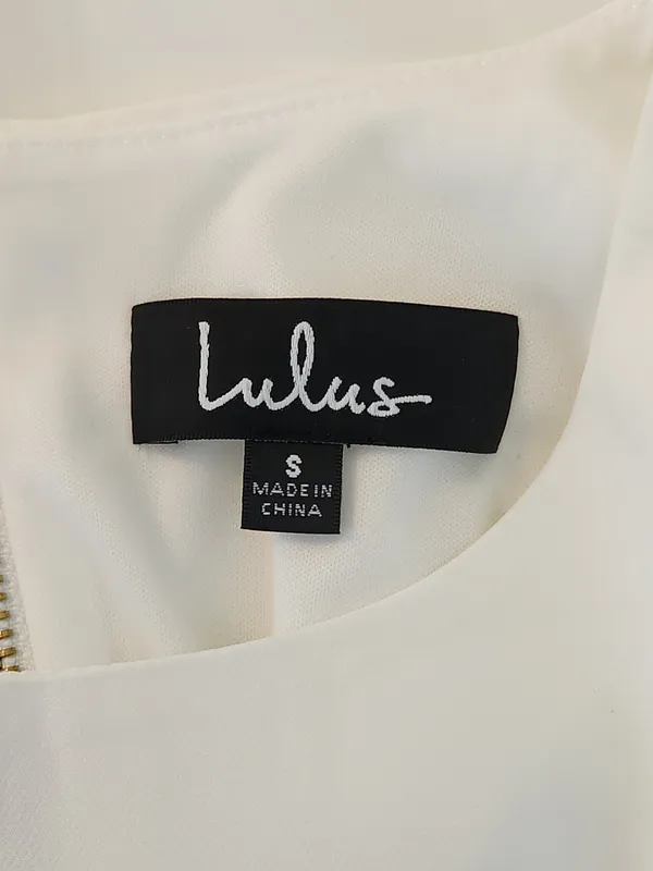 Lulus Ivory Mini Short Sleeve Shift Dress Size Small NWT - Image 8