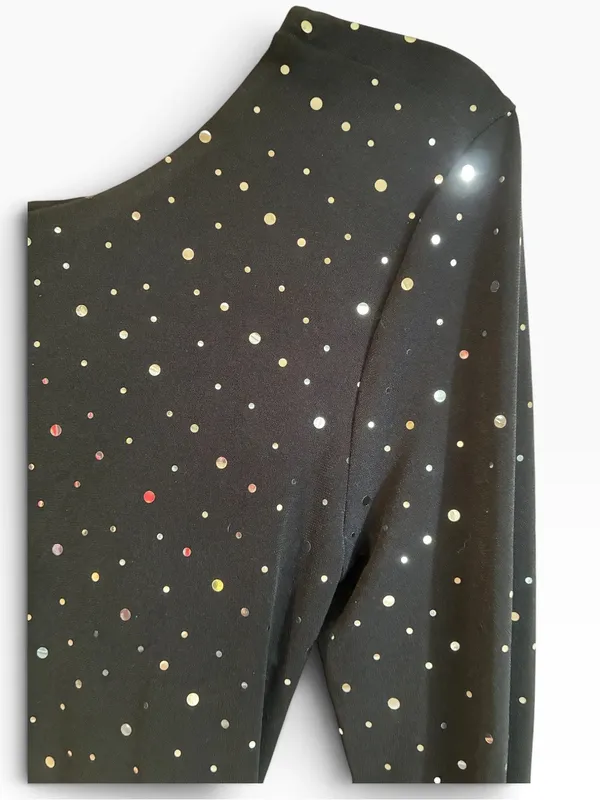 Black Backless Sparkle Ruched Long-Sleeve Mini Dress Brand New - Image 9