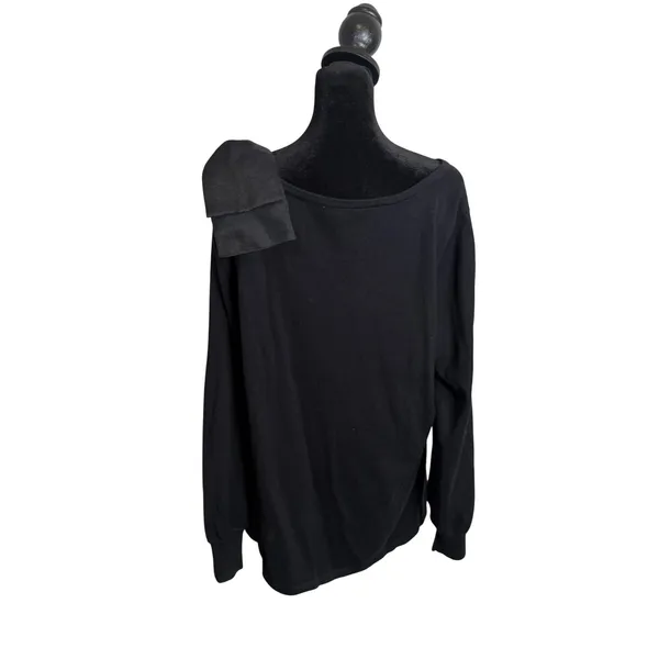 Coquette Black‎ Bow Shoulder Knit Sweater XL Balletcore Romantic Knit Top - Image 5