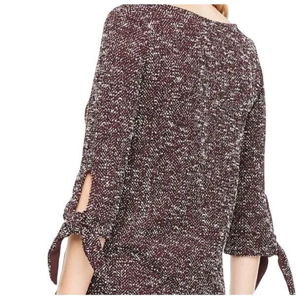 ANN TAYLOR FACTORY 3/4 Length Sleeve in Burgundy, Size M New with tag MSRP $60 - Image 2