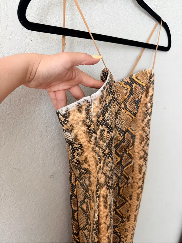 Likely Snake-Print Dress in Gold & Black Size 4 - Image 6