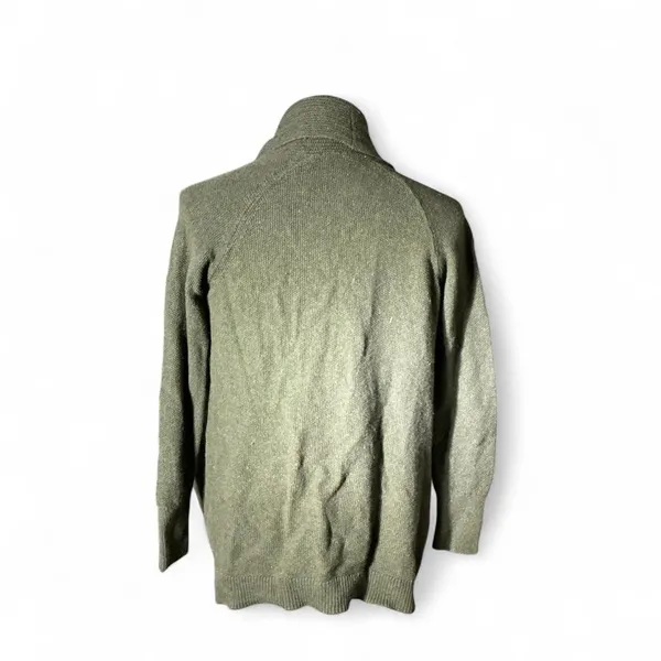 LOFT Granola Girl Open‎ Front Knit Cardigan Sweater Khaki Green Size S Pockets - Image 2