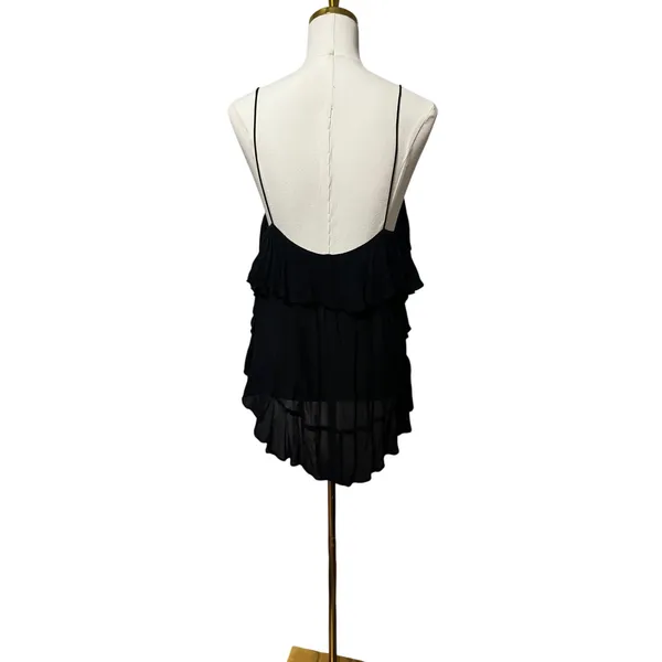 Free People Intimately Black Tiered Ruffle Cami Tank Top Size Medium - Image 3