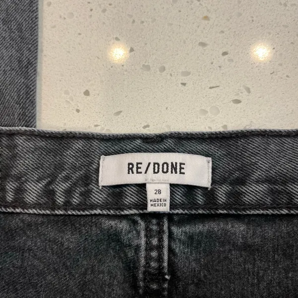 RE/DONE High Rise Loose Jeans in Washed Black with Rips Size 28‎ - Image 7