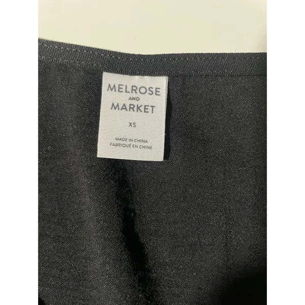 Melrose and Market Black V Neck Peplum‎ Top Puff Sleeve Button Front XS - Image 4