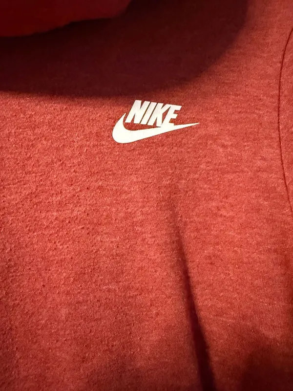 Nike Women's Red Heathered Funnel Neck Hoodie - Image 2