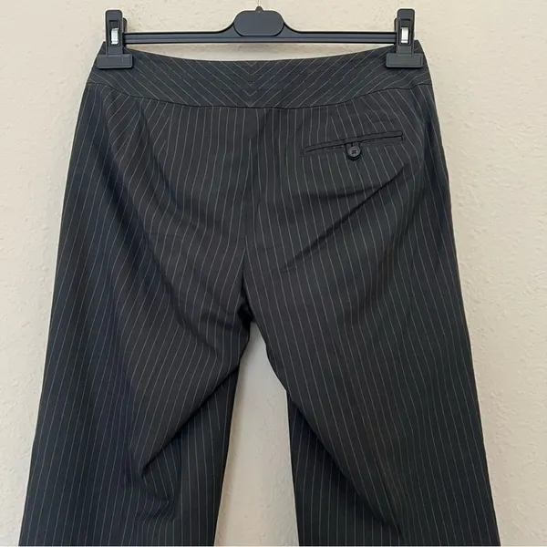 Banana Republic Striped Trousers Gray Dress Pants Size 4 Silk Blend - Image 5
