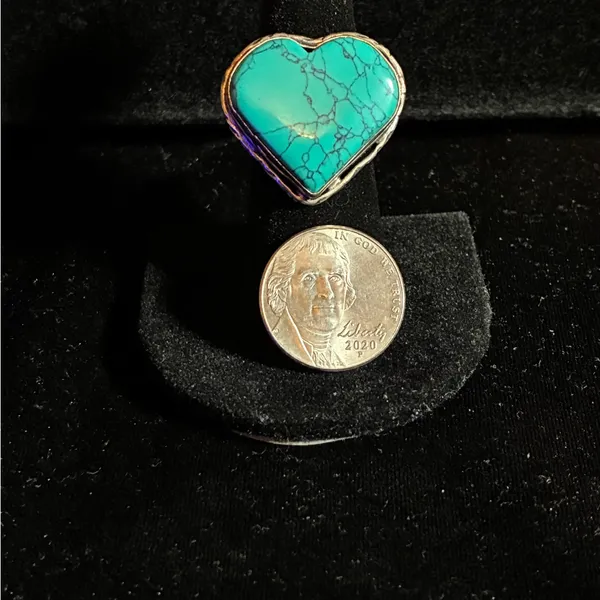 Nice Turquoise color Gemstone Ring 925 Sterling Silver Plated Jewelry US sz 6.5 - Image 3