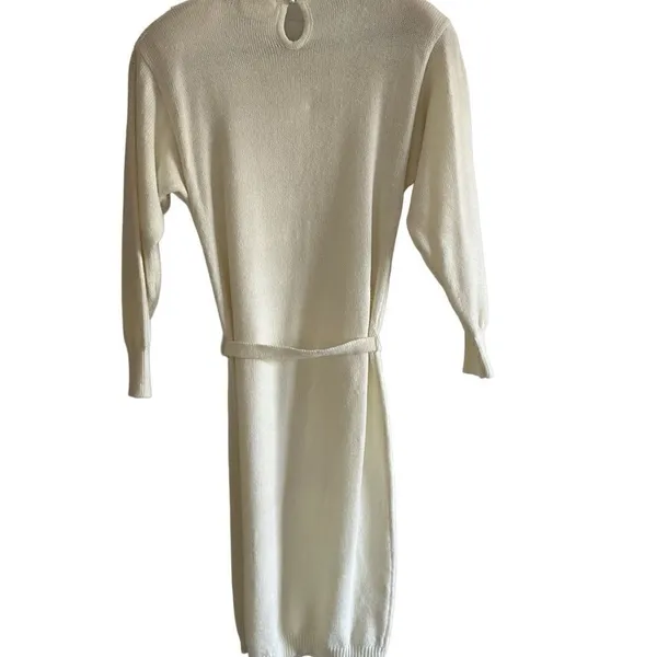 Belldini Women's Acrylic Beaded Sweater Dress - White Small - Image 3