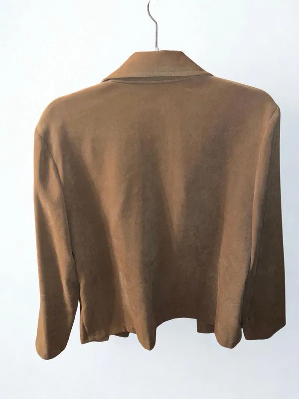 Briggs New York Women's Suede Button-Front Jacket in Camel - Image 3