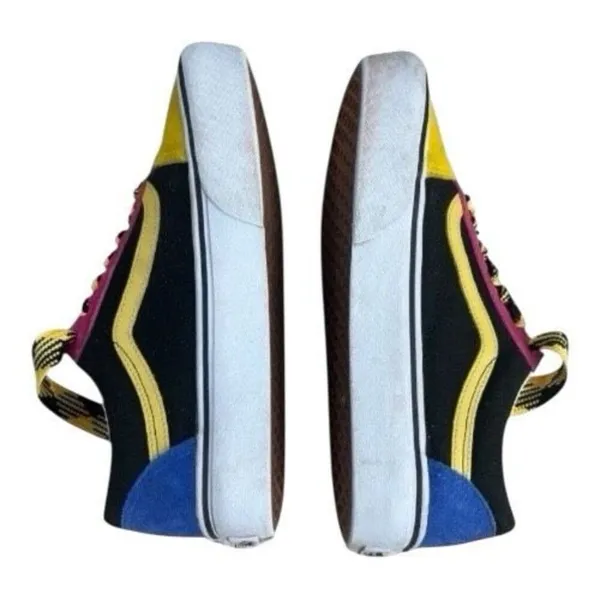 Vans Old Skool Black Blue Skate Shoes Women Size 9 Men Size 7.5 Platform Lace Up - Image 5