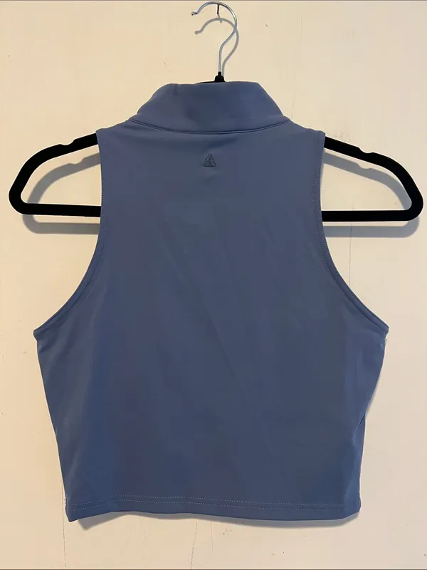Balance Athletica Slate Blue Zip-Front Crop Top 0904261 - Image 2