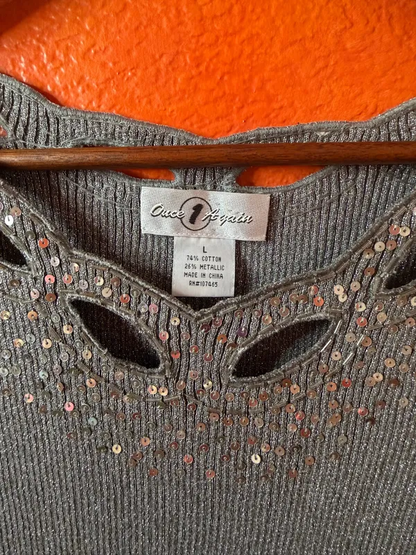 Once 1 Again Blouse Gray Size L - Image 6