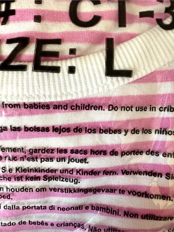 ZENANA Striped Ribbed Crewneck T - Shirt Women’s Candy Pink Sz Small Cotton - Image 10