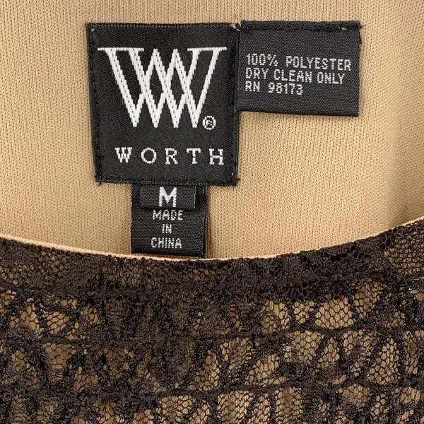 Worth Black Stretch Lace Long Sleeve Top with Sequin Trim – Size M - Image 5
