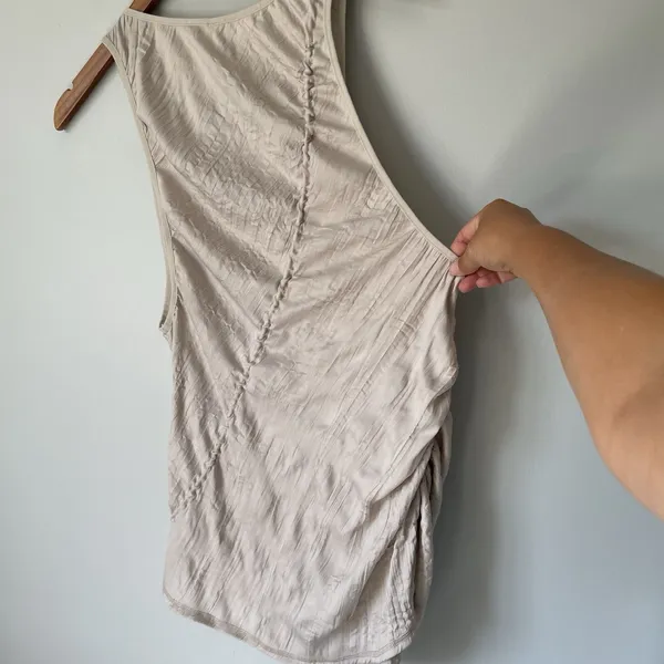 Free People Movement Ruched Drawcord Athletic Tank Top Beige Women's Size Small - Image 6