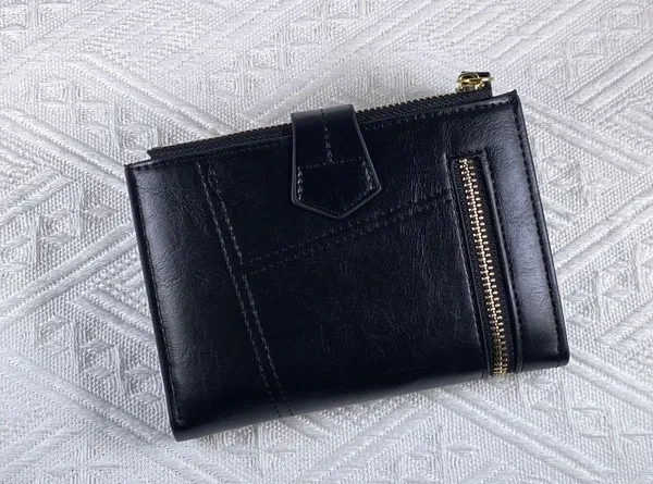 Wallet for Women,Trifold Snap Closure Wallet,Credit Card Holder Coin Purse - Image 2