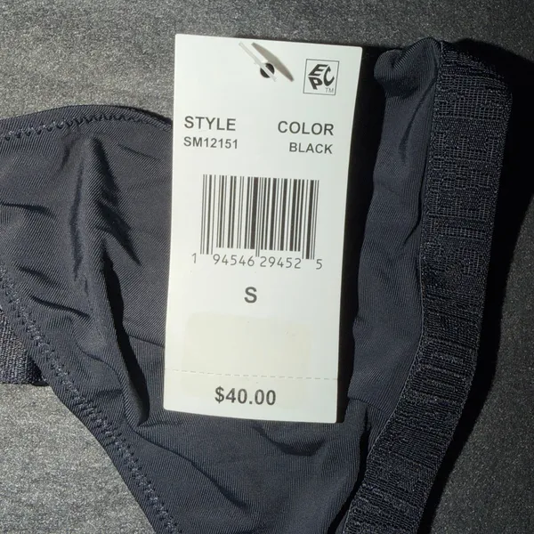 Steve Madden Womens Black Triangle Logo Band Bralette SM12151 New Small - Image 4