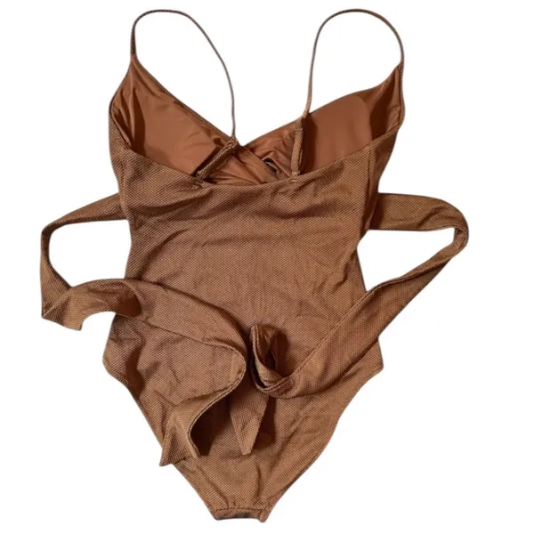 Aerie One Piece Shine Pique Wrap Swimsuit Cut Out Full Coverage Size Small NWT - Image 6