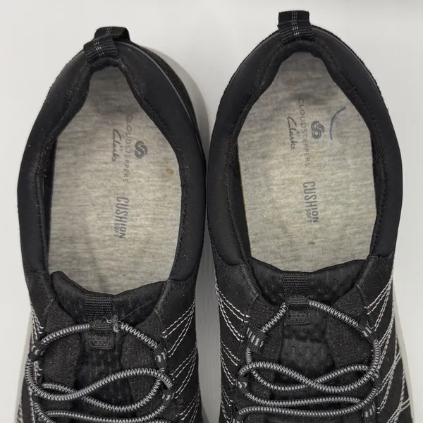 Clarks Cloudsteppers Women 11 Black Arla Glace Bungee Sneakers Walking Shoes - Image 8