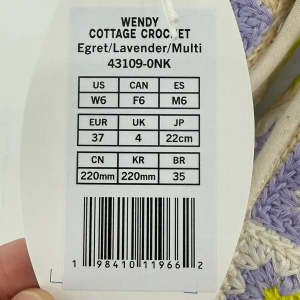 Hey Dude Wendy Cottage Crochet Slip On Shoe Lavender Women‎ 6 Granny Square NWT - Image 8