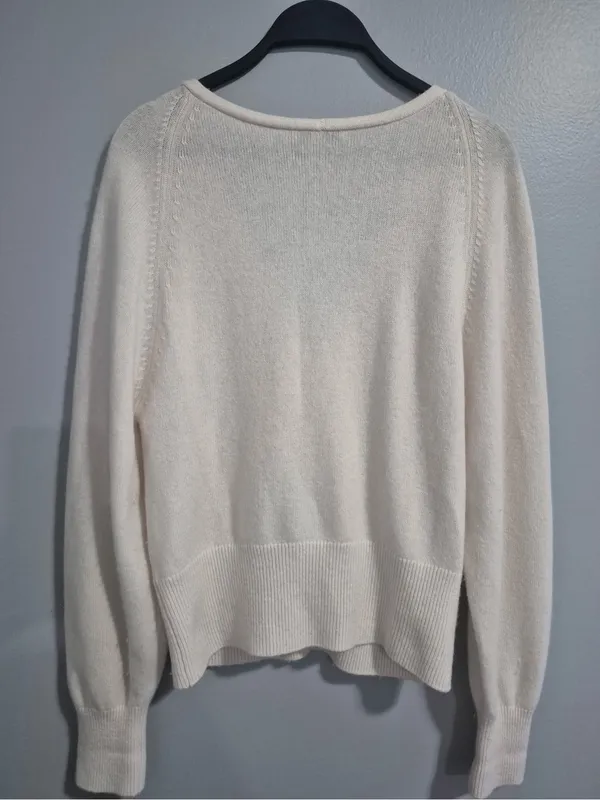 Vince sweater button up cardigan wool off white cashmere blend size small - Image 6