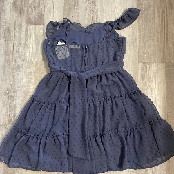 NWT Altar’d State navy blue dot babydoll dress size Large - Image 9