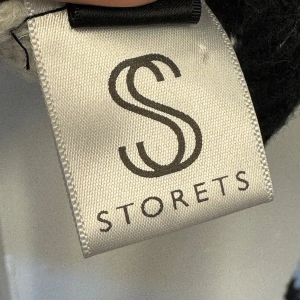 Storets Black White Striped Cropped Cardigan Brown Collar S/M Contemporary - Image 6